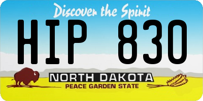 ND license plate HIP830