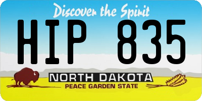 ND license plate HIP835