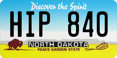 ND license plate HIP840
