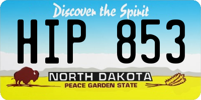 ND license plate HIP853
