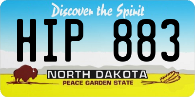ND license plate HIP883