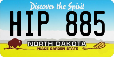 ND license plate HIP885