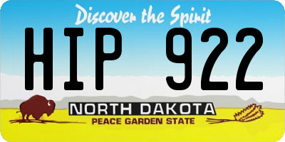 ND license plate HIP922