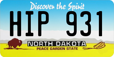 ND license plate HIP931