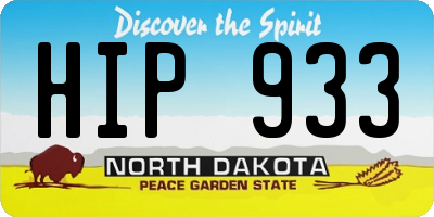 ND license plate HIP933