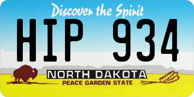 ND license plate HIP934