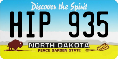 ND license plate HIP935