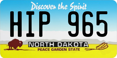 ND license plate HIP965