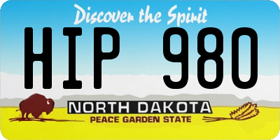 ND license plate HIP980