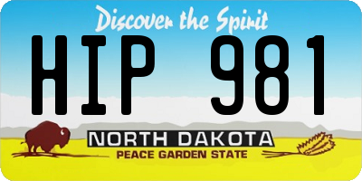 ND license plate HIP981