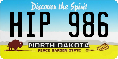 ND license plate HIP986