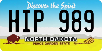 ND license plate HIP989