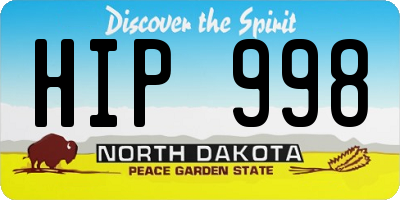 ND license plate HIP998