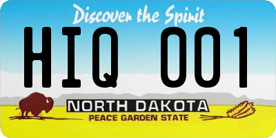 ND license plate HIQ001