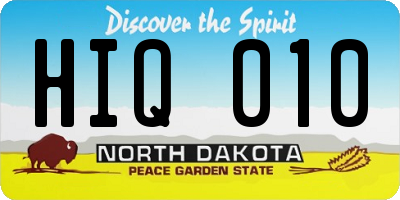 ND license plate HIQ010