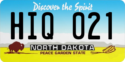 ND license plate HIQ021