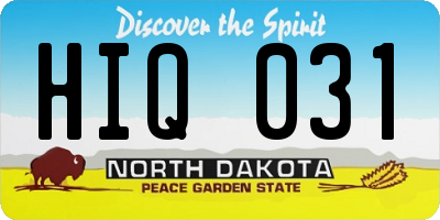 ND license plate HIQ031