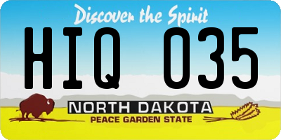 ND license plate HIQ035