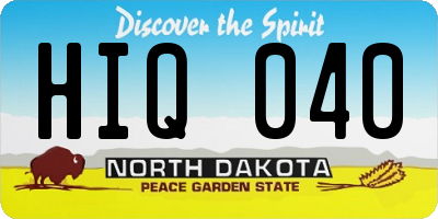 ND license plate HIQ040