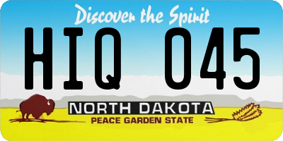 ND license plate HIQ045