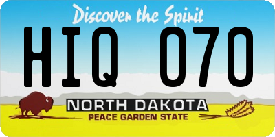 ND license plate HIQ070