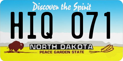 ND license plate HIQ071