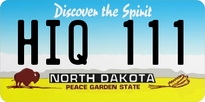 ND license plate HIQ111