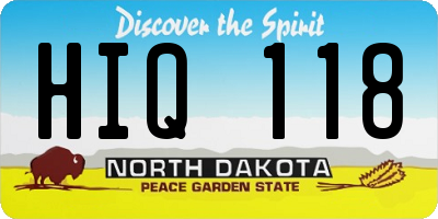 ND license plate HIQ118
