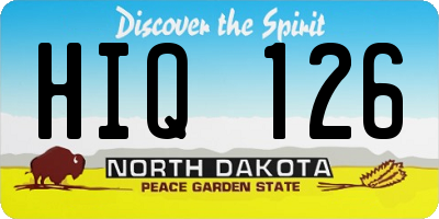 ND license plate HIQ126