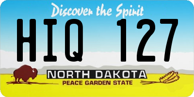 ND license plate HIQ127