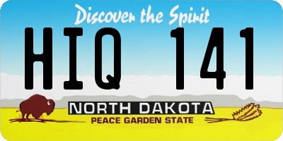 ND license plate HIQ141