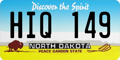 ND license plate HIQ149