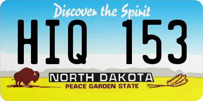 ND license plate HIQ153