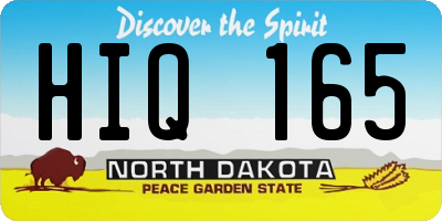 ND license plate HIQ165