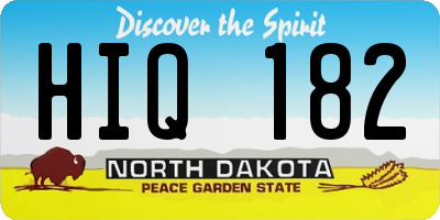 ND license plate HIQ182