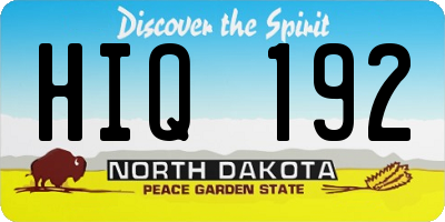 ND license plate HIQ192