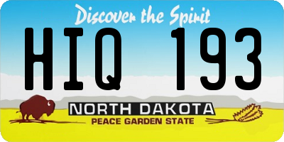 ND license plate HIQ193