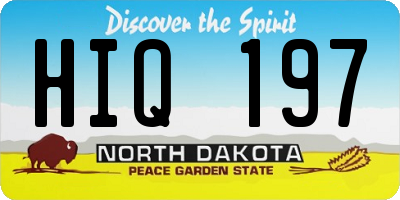 ND license plate HIQ197