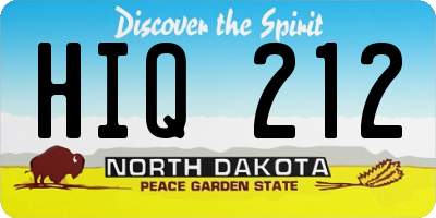 ND license plate HIQ212
