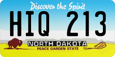 ND license plate HIQ213