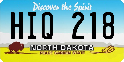 ND license plate HIQ218
