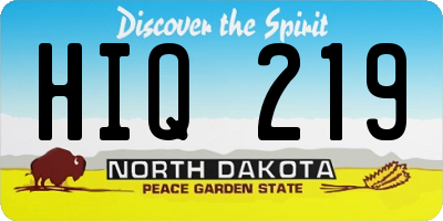 ND license plate HIQ219