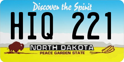 ND license plate HIQ221
