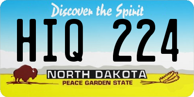 ND license plate HIQ224