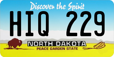 ND license plate HIQ229
