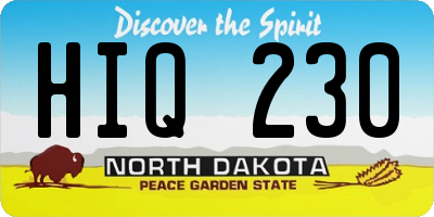 ND license plate HIQ230