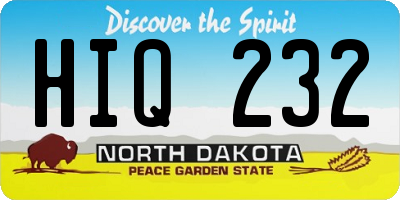 ND license plate HIQ232