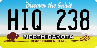 ND license plate HIQ238