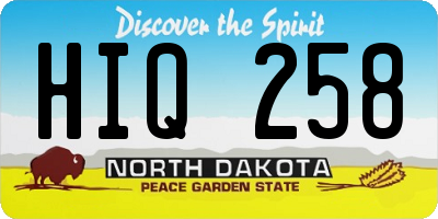 ND license plate HIQ258
