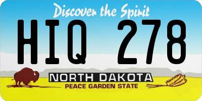 ND license plate HIQ278